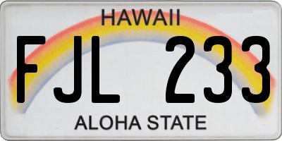 HI license plate FJL233