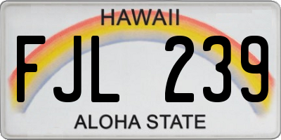 HI license plate FJL239
