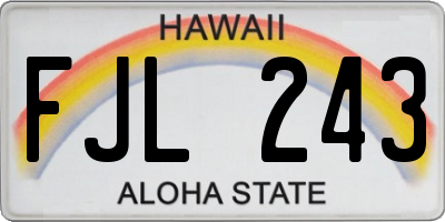 HI license plate FJL243