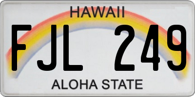 HI license plate FJL249