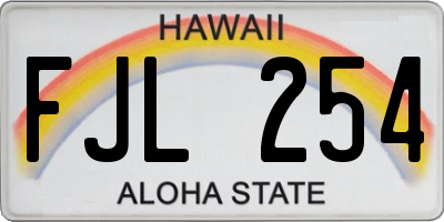 HI license plate FJL254