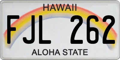 HI license plate FJL262