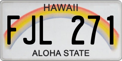 HI license plate FJL271