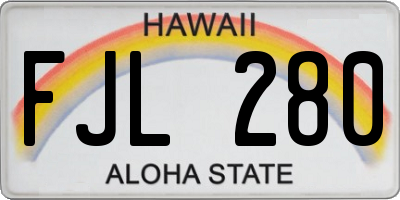 HI license plate FJL280