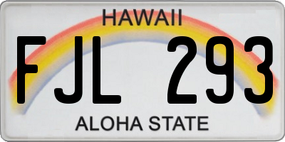 HI license plate FJL293