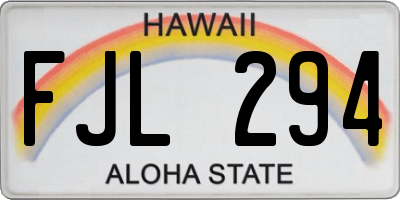 HI license plate FJL294