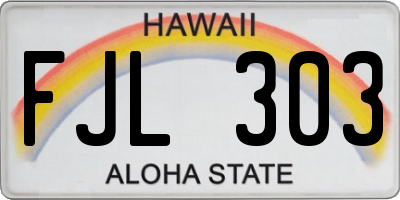 HI license plate FJL303