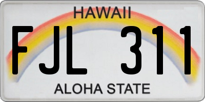 HI license plate FJL311