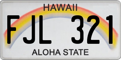 HI license plate FJL321