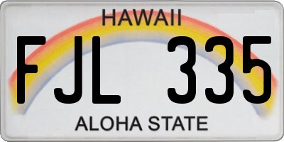 HI license plate FJL335