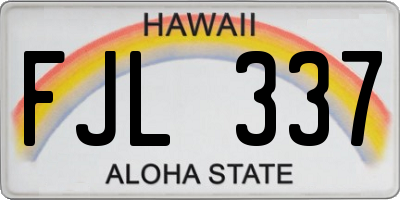 HI license plate FJL337