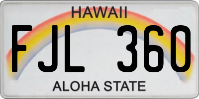 HI license plate FJL360