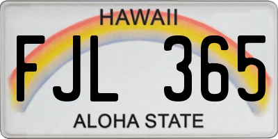 HI license plate FJL365