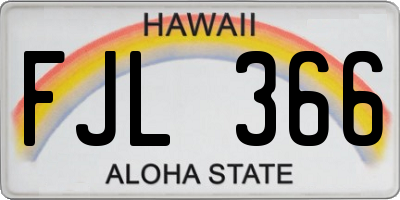 HI license plate FJL366