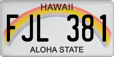 HI license plate FJL381