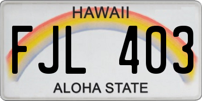 HI license plate FJL403