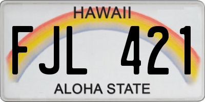 HI license plate FJL421