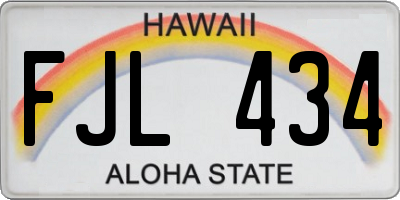 HI license plate FJL434