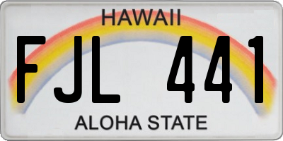 HI license plate FJL441