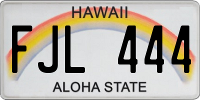 HI license plate FJL444