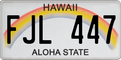 HI license plate FJL447