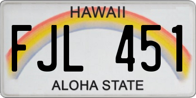 HI license plate FJL451