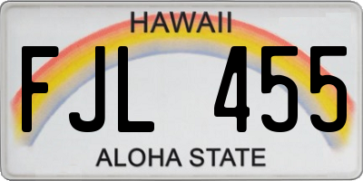 HI license plate FJL455