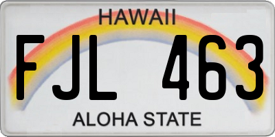 HI license plate FJL463
