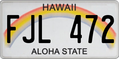 HI license plate FJL472