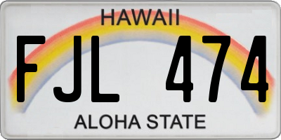 HI license plate FJL474