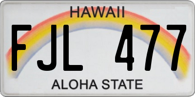 HI license plate FJL477