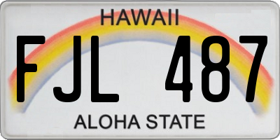 HI license plate FJL487