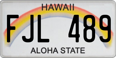 HI license plate FJL489