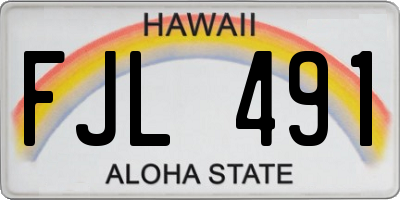 HI license plate FJL491