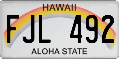 HI license plate FJL492
