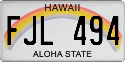 HI license plate FJL494