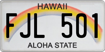 HI license plate FJL501