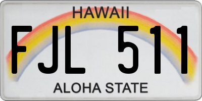 HI license plate FJL511