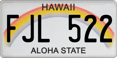 HI license plate FJL522