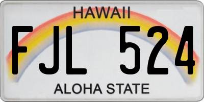 HI license plate FJL524