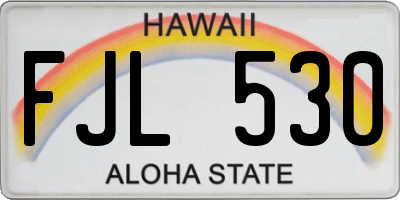 HI license plate FJL530
