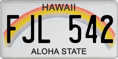 HI license plate FJL542