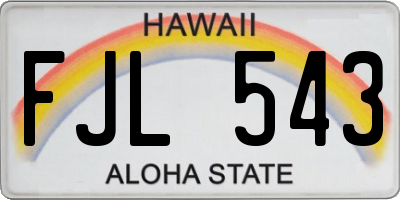 HI license plate FJL543