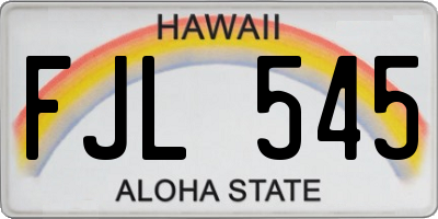 HI license plate FJL545