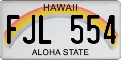 HI license plate FJL554