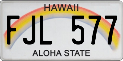 HI license plate FJL577