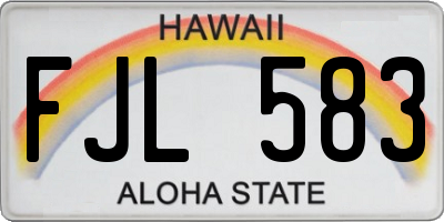 HI license plate FJL583
