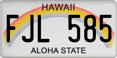 HI license plate FJL585