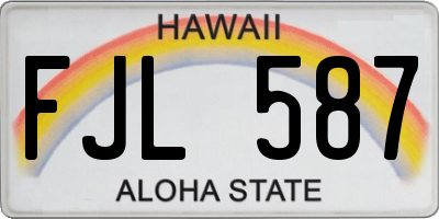 HI license plate FJL587