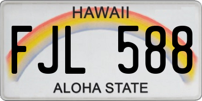 HI license plate FJL588